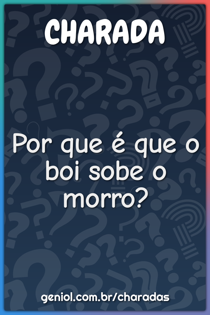 Por que é que o boi sobe o morro?