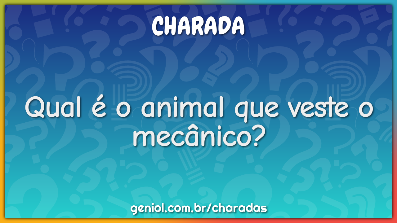 Qual é o animal que veste o mecânico?