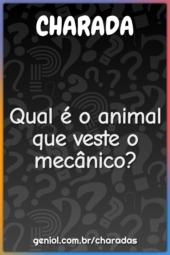 Qual é o animal que veste o mecânico?