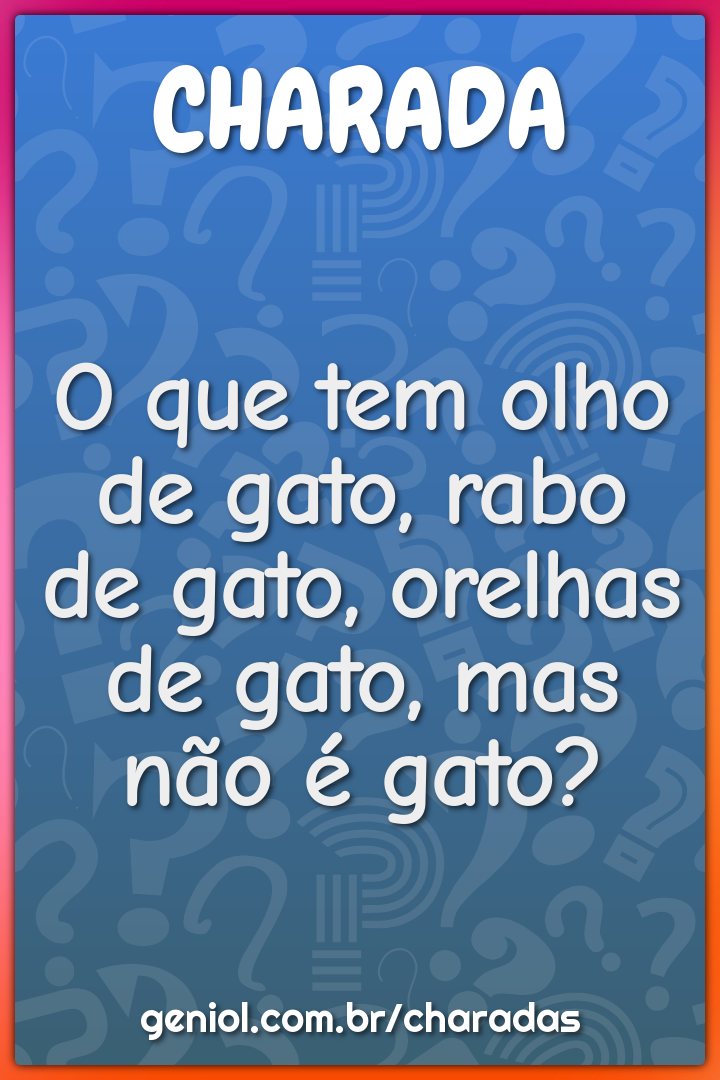 O que tem olho de gato, rabo de gato, orelhas de gato, mas não é gato?