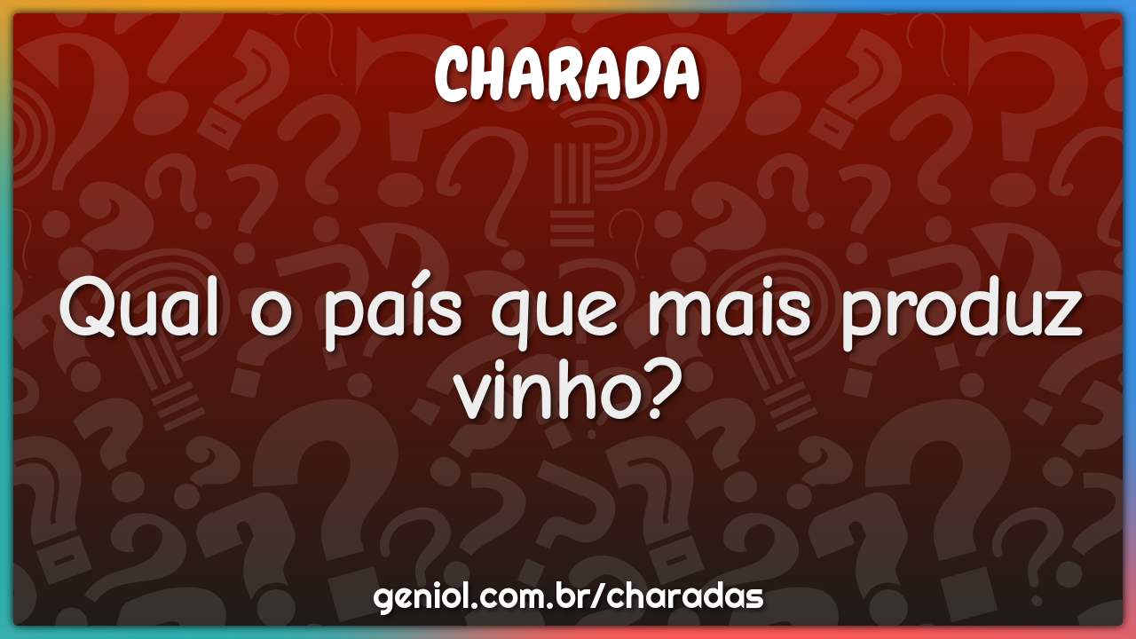 Qual o país que mais produz vinho?