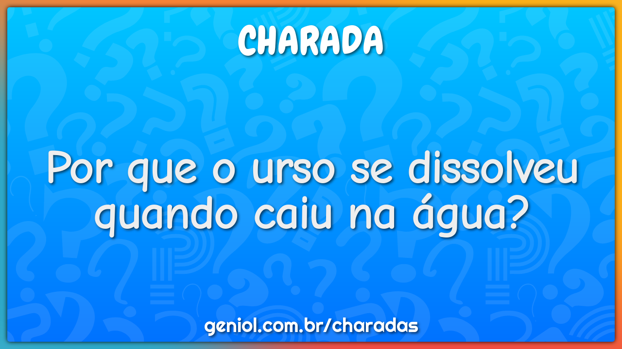 Por que o urso se dissolveu quando caiu na água?